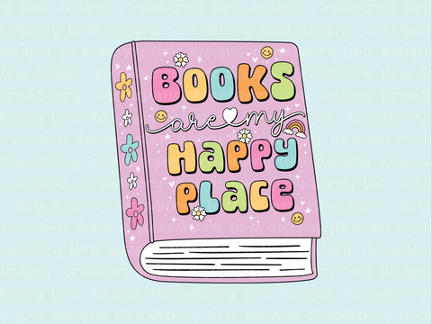 Books Are My Happy Place Die Cut Sticker