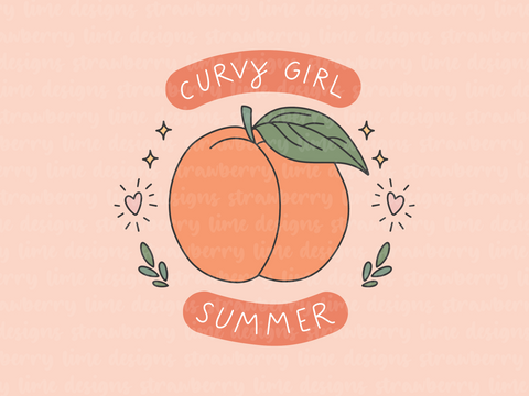 Curvy Girl Summer Die Cut Sticker