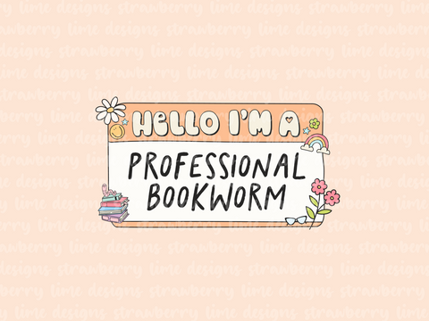 Professional Bookworm Die Cut Sticker