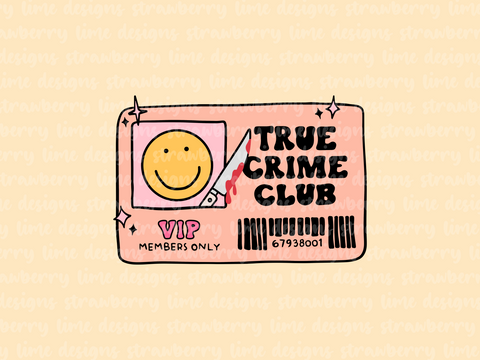 True Crime Club Die Cut Sticker