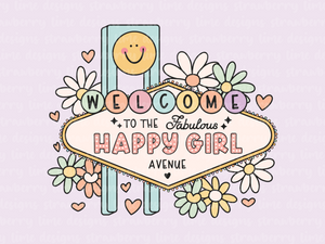 Happy Girl Avenue Die Cut Sticker