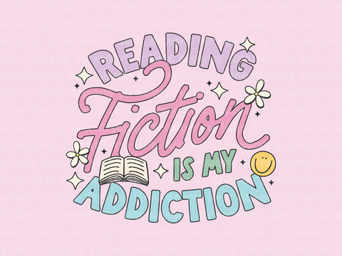 Reading Fiction Is My Addiction Die Cut Sticker