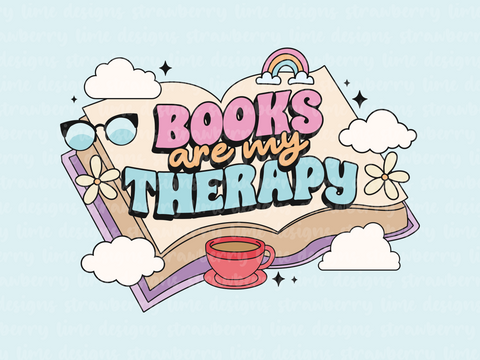 Books Are My Therapy Die Cut Sticker