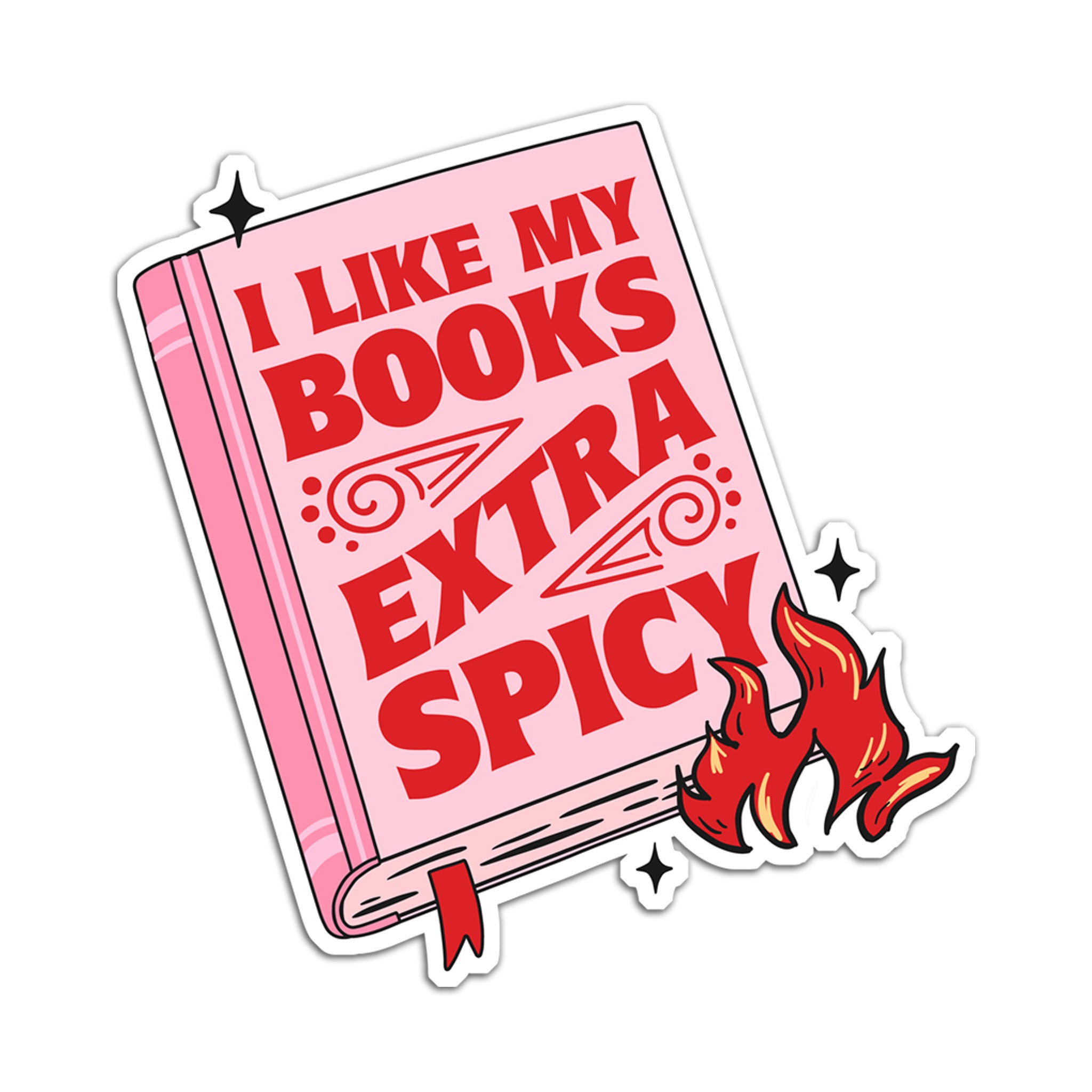 I Like My Books Extra Spicy Die Cut Sticker