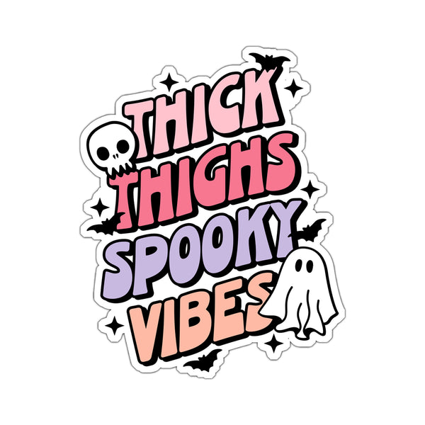 Thick Thighs Spooky Vibes Die Cut Sticker